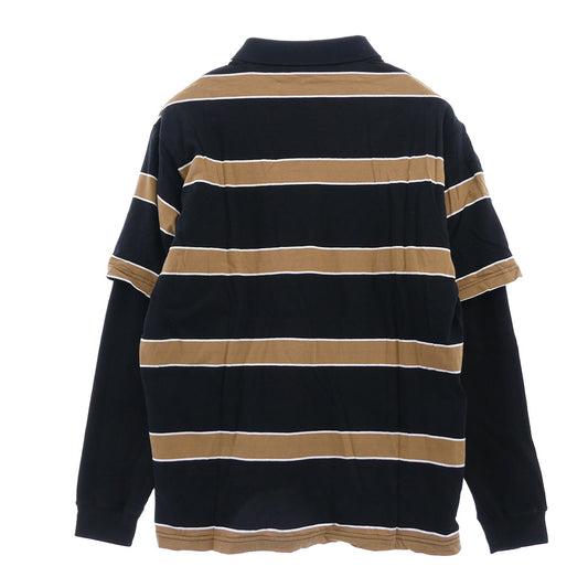 Supreme シュプリーム 24AW Thermal Polo サーマル ポロシャツ 長袖 カットソー ブラック系 ブラウン系 M【中古】