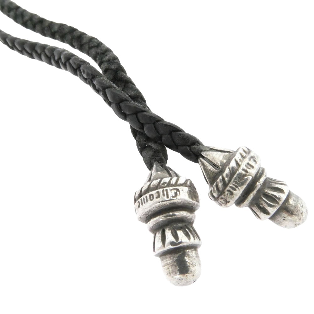 CHROME HEARTS クロムハーツ(原本無) CH CRS SML BC スモール CHクロス ボロチップ レザーブレード ネックレス シルバー系 ブラック系【中古】