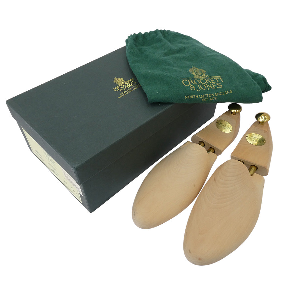 CROCKETT&JONES クロケットアンドジョーンズ BOSTON ボストン 純正シューツリー付属 314ラスト レザーソール バーガンディ カーフ レザーシューズ ブラウン系 7 1/2 E【中古】