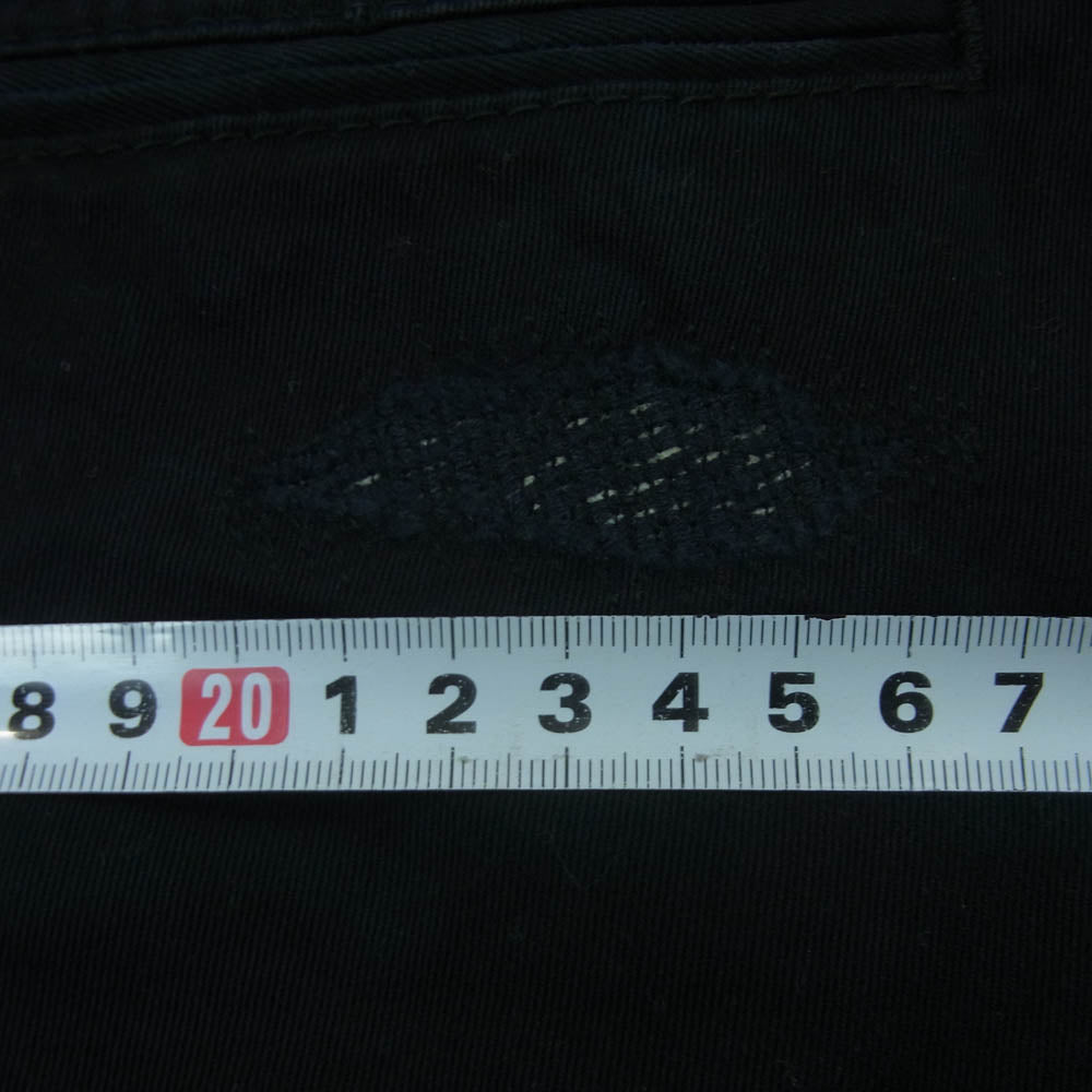 VANQUISH ヴァンキッシュ VFP1004 DENIM BY VANQUISH & FRAGMENT クラッシュ リペア ワイド ストレート チノ パンツ ブラック系 34【中古】