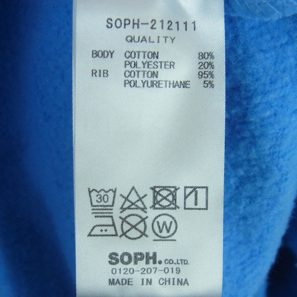 SOPHNET. ソフネット 21AW SOPH-212111 SCREENSTARS スクリーン スターズ スコーピオン刺繍 クルーネック スウェット トレーナー ライトブルー系 M【中古】
