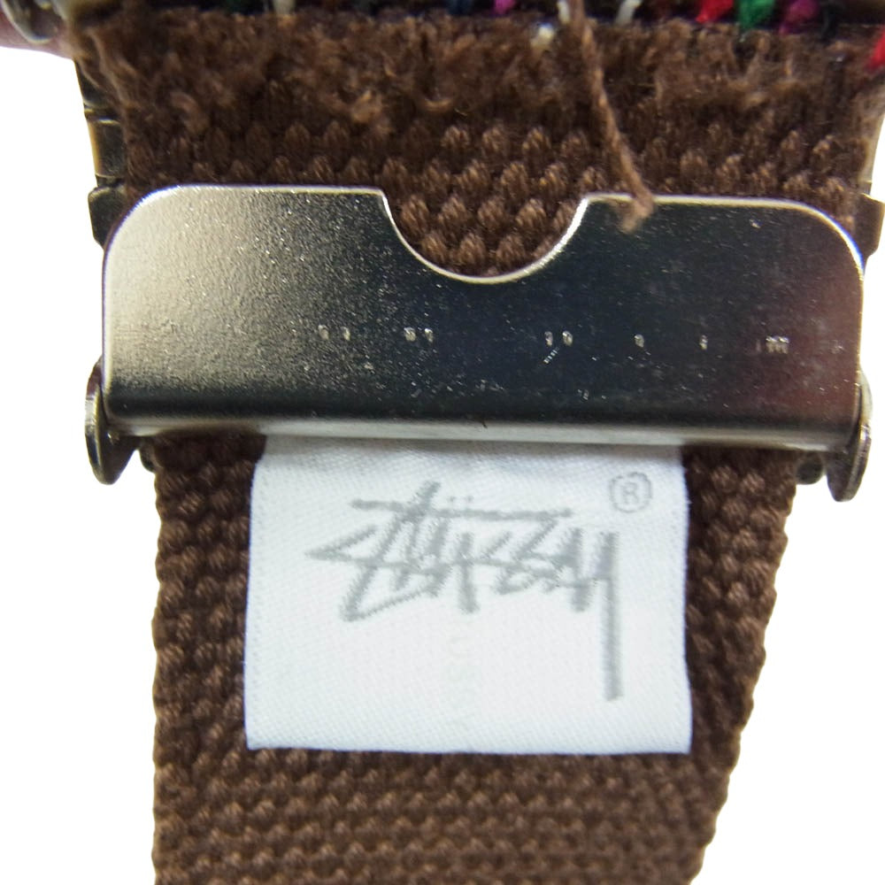 STUSSY ステューシー ストック ロゴ刺繍 ガチャ ベルト ブラウン系【中古】