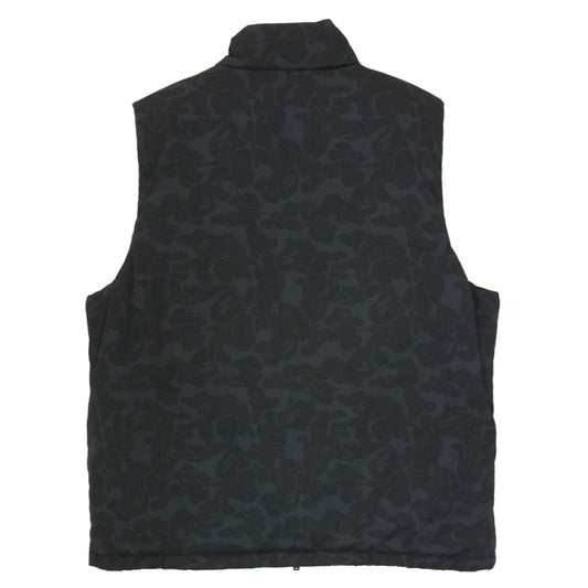 A BATHING APE アベイシングエイプ 001GDM201002H 【フェイクバスターズ鑑定済】 カモ柄 ナイロン 中綿 ベスト 迷彩 ブラック系 S【新古品】【未使用】【中古】