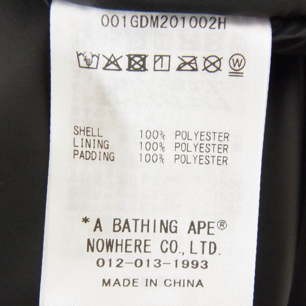 A BATHING APE アベイシングエイプ 001GDM201002H 【フェイクバスターズ鑑定済】 カモ柄 ナイロン 中綿 ベスト 迷彩 ブラック系 S【新古品】【未使用】【中古】