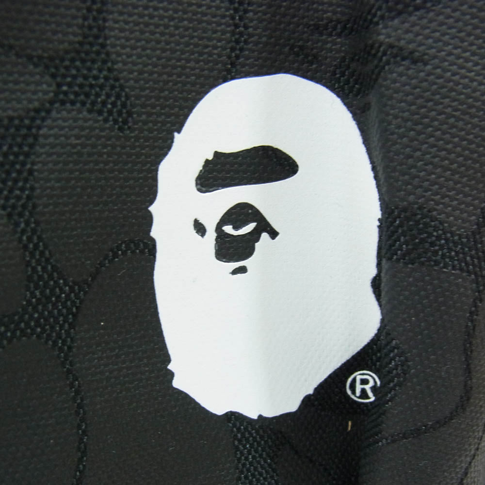 A BATHING APE アベイシングエイプ 001GDM201002H 猿迷彩 サルカモ 総柄 フェイス ロゴ プリント バックパック リュック ブラック系【極上美品】【中古】