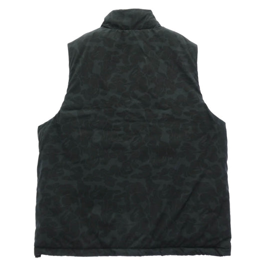 A BATHING APE アベイシングエイプ 001GDM201002H カモ柄 ナイロン 中綿 ベスト 迷彩 M ブラック系 M【新古品】【未使用】【中古】