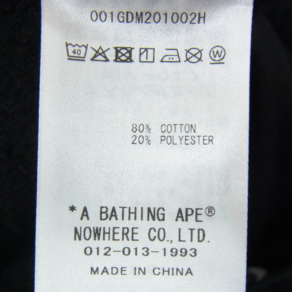 A BATHING APE アベイシングエイプ 001GDM201002H 【フェイクバスターズ鑑定済】 ロゴプリント ストレート スウェットパンツ ブラック系 M【新古品】【未使用】【中古】