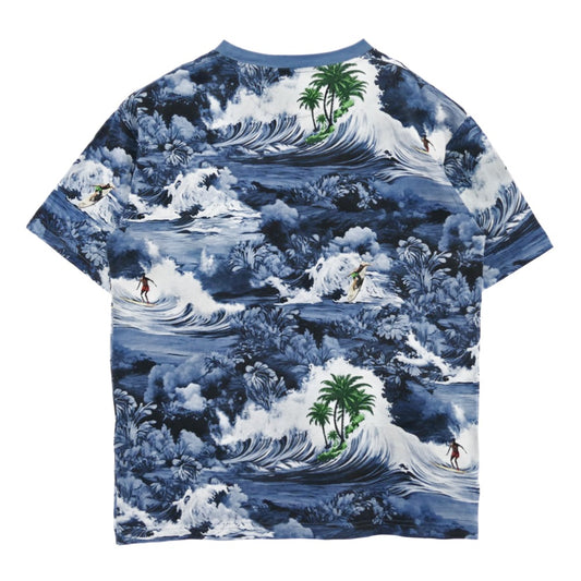 LOUIS VUITTON ルイ・ヴィトン 24AW HRY20W ロゴ刺繍 総柄 半袖 Tシャツ カットソー ブルー系 マルチカラー系 XL【中古】