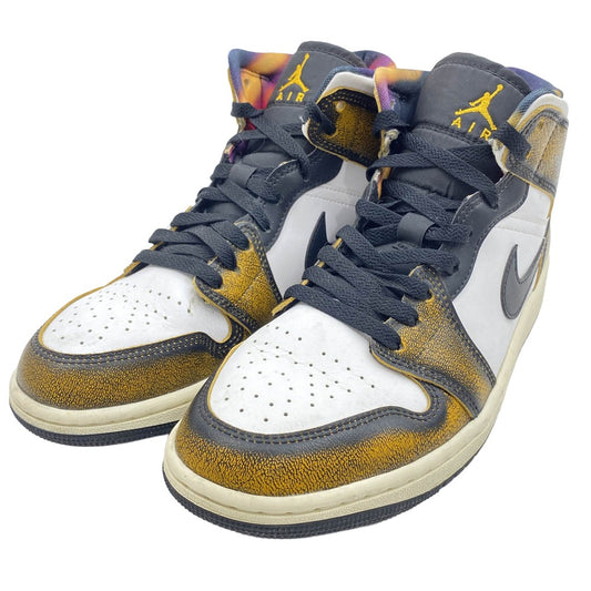 NIKE ナイキ DQ8417-071 Air Jordan 1 Mid Wear Away エアジョーダン1 ミッド ウェア アウェイ ミドルカット スニーカー イエロー系 ホワイト系 ブラック系 26cm【中古】