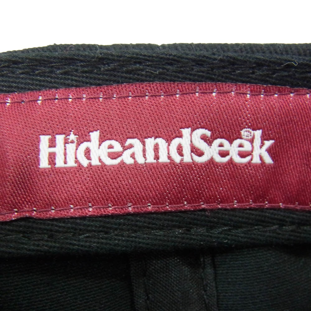 HideandSeek ハイドアンドシーク 23SS BASEBALL CAP ロゴ刺繍 ベースボール キャップ 帽子 ブラック系【新古品】【未使用】【中古】