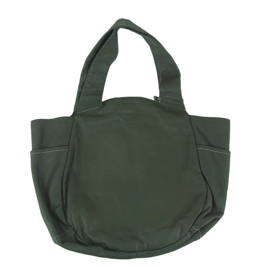 レン トウキョウジャパン 1-11-20622 ゴート レザー トート バッグ インドネシア製 カーキ系【中古】