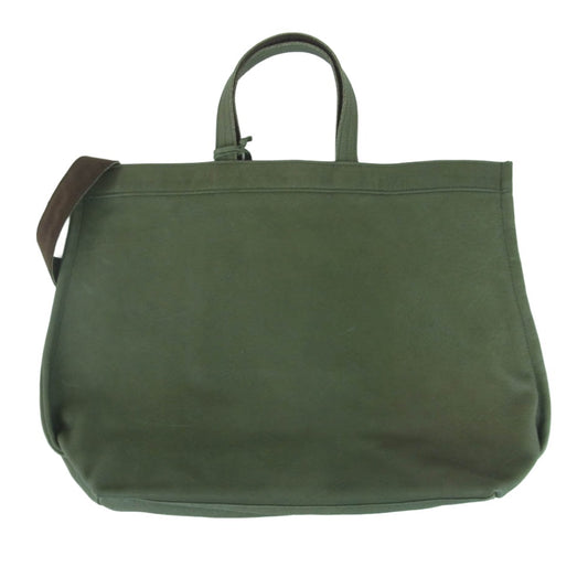 レン トウキョウジャパン ピッグ レザー 2way ショルダー トート バッグ カーキ系【中古】