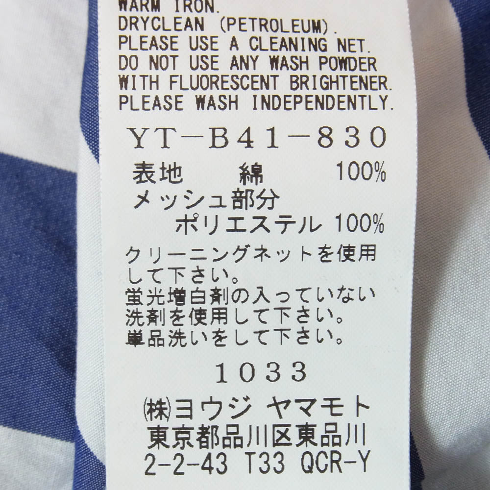 Y's Yohji Yamamoto ワイズ ヨウジヤマモト YT-B41-830 TAKESHI KOSAKA ロンドンストライプ メッシュレイヤード アシンメトリー 切替 シャツ ブルー系 2【中古】