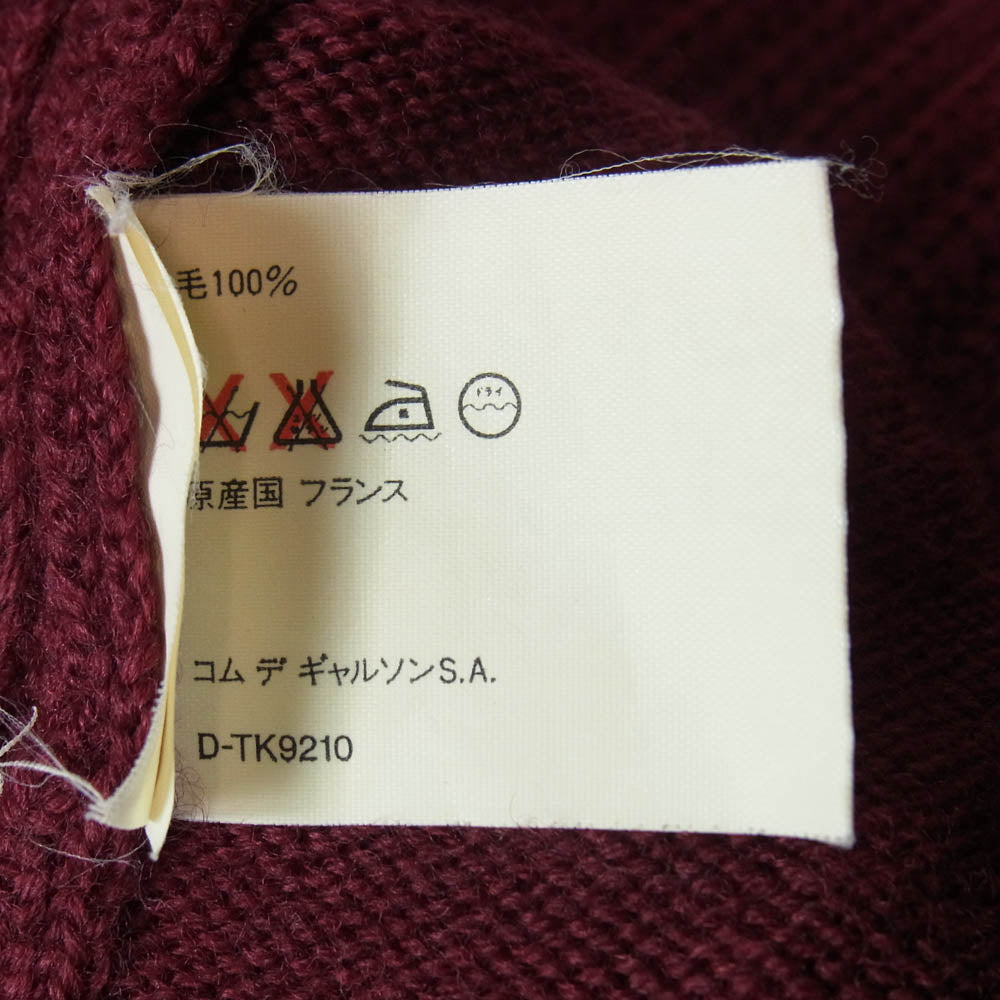 COMME des GARCONS コムデギャルソン D-TK9210 90s Archive フランス製 COMME DES GARCONS SHIRT アーカイブ 2パターン編み コンビ ニット エンジ系 M【中古】