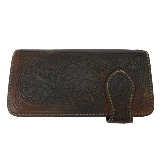 SAAD サード カービング レザー インディアン コンチョ ロングウォレット 長財布 ブラウン系【中古】