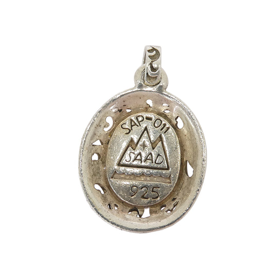 SAAD サード ストーン デザイン ペンダントトップ ブラック系 シルバー系【中古】