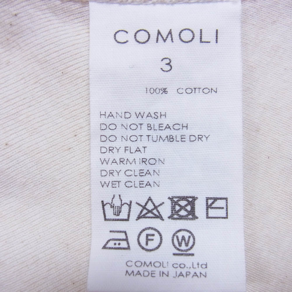 COMOLI コモリ 23SS X01-05011 コットンオーバー フライス ホッケーシャツ ベージュ系 3【中古】