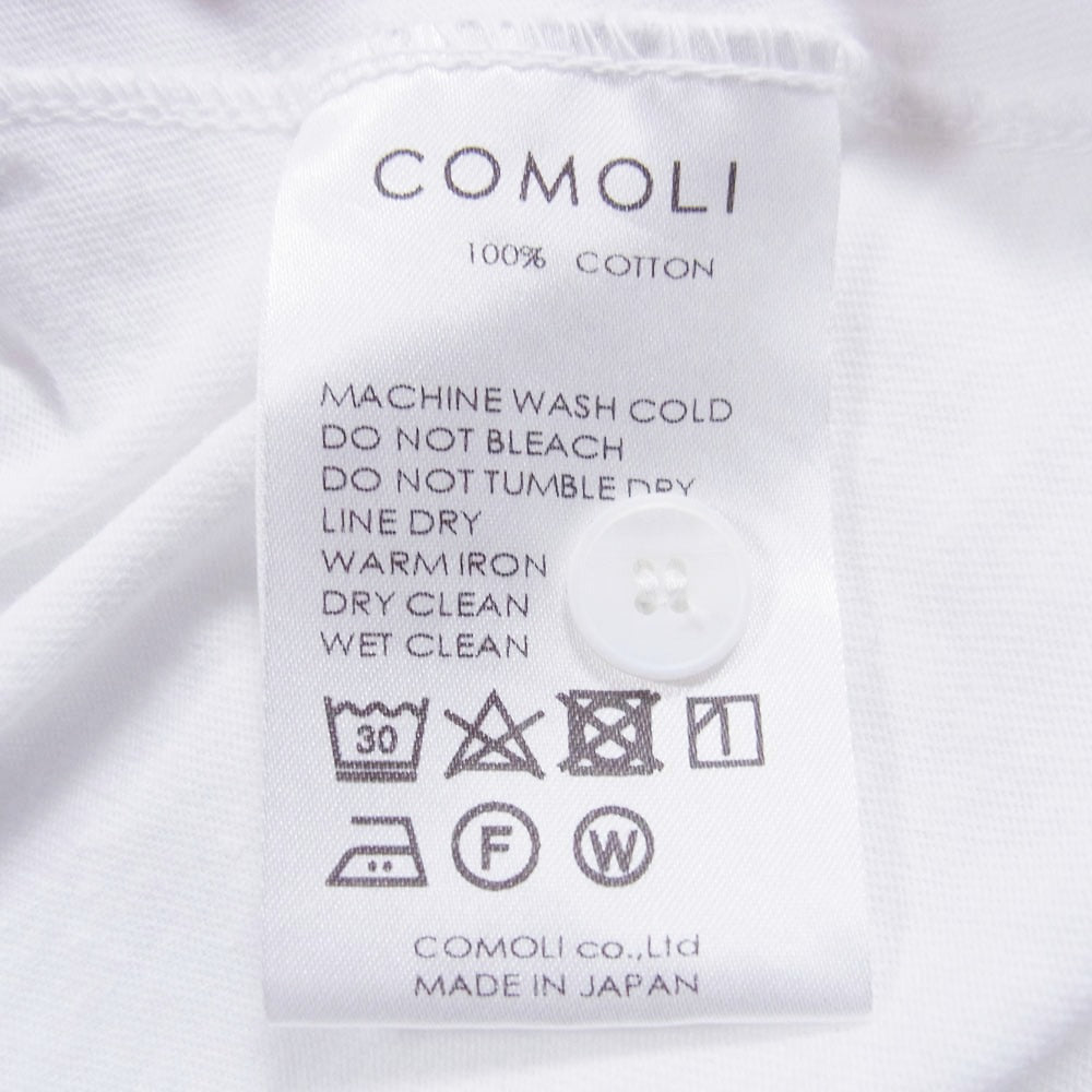 COMOLI コモリ 23SS X01-05016 コットンジャージ コモリシャツ 長袖 シャツ ホワイト ホワイト系 3【中古】