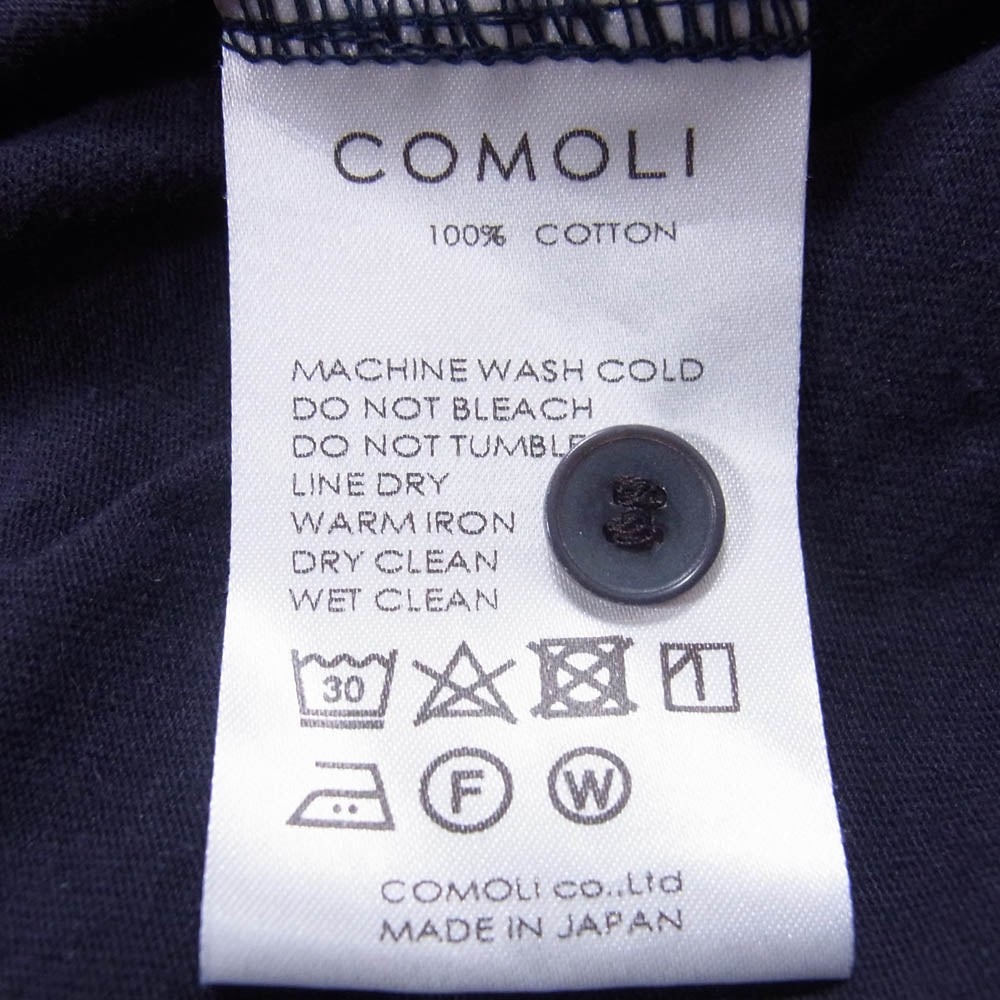 COMOLI コモリ 24SS Z01-05015 コットンジャージ コモリシャツ 長袖 シャツ ネイビー系 3【中古】