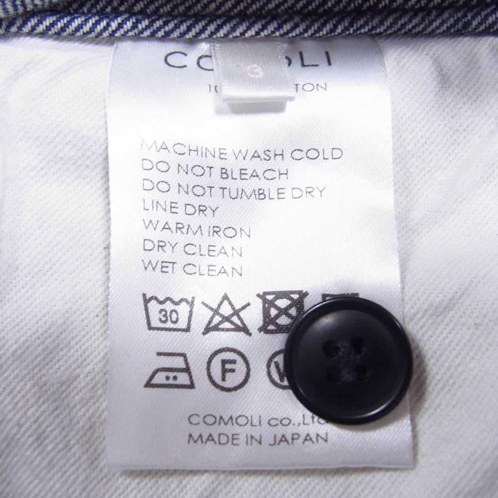 COMOLI コモリ 22SS V01-03002 デニムオーバーパンツ インディゴ インディゴブルー系 3【中古】