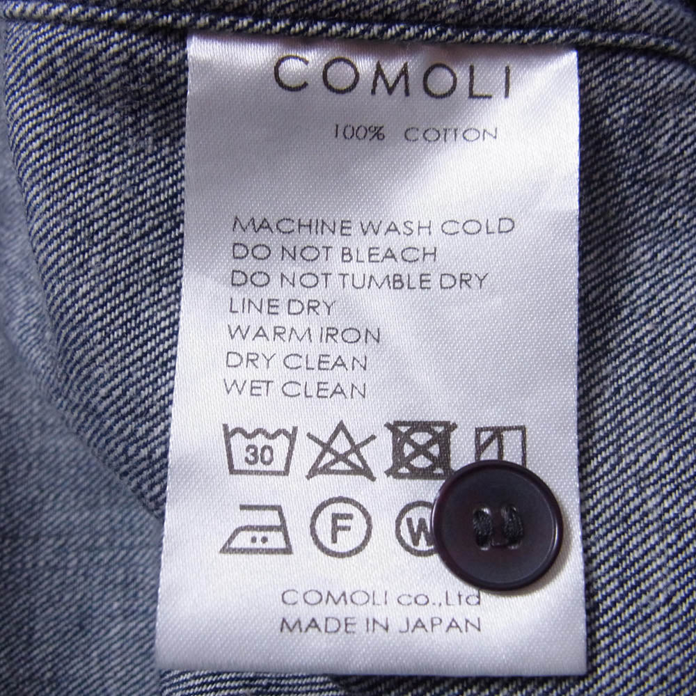 COMOLI コモリ 22AW W03-02004 デニム コモリシャツ 長袖 シャツ インディゴブルー系 3【中古】