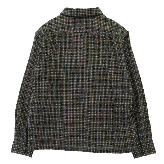 Supreme シュプリーム 25AW Metallic Plaid Zip Up Shirt Washed Black メタリック チェック ジップアップ シャツ グレー系 マルチカラー系 M【中古】