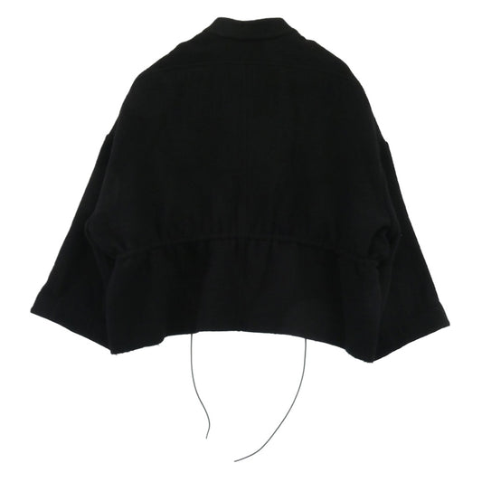 Rick Owens リックオウエンス 23AW RP02C1734-WFN Giacca Sail Jacket レザードローストリング ウール ジャケット ブラック系 ONE SIZE【中古】