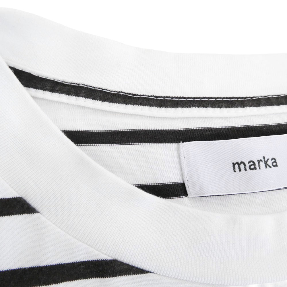 marka マーカ M21B-06CS01B BORDER TEE COMPACT 天竺 コットン Tシャツ 半袖カットソー ホワイト系 ブラック系 2【中古】