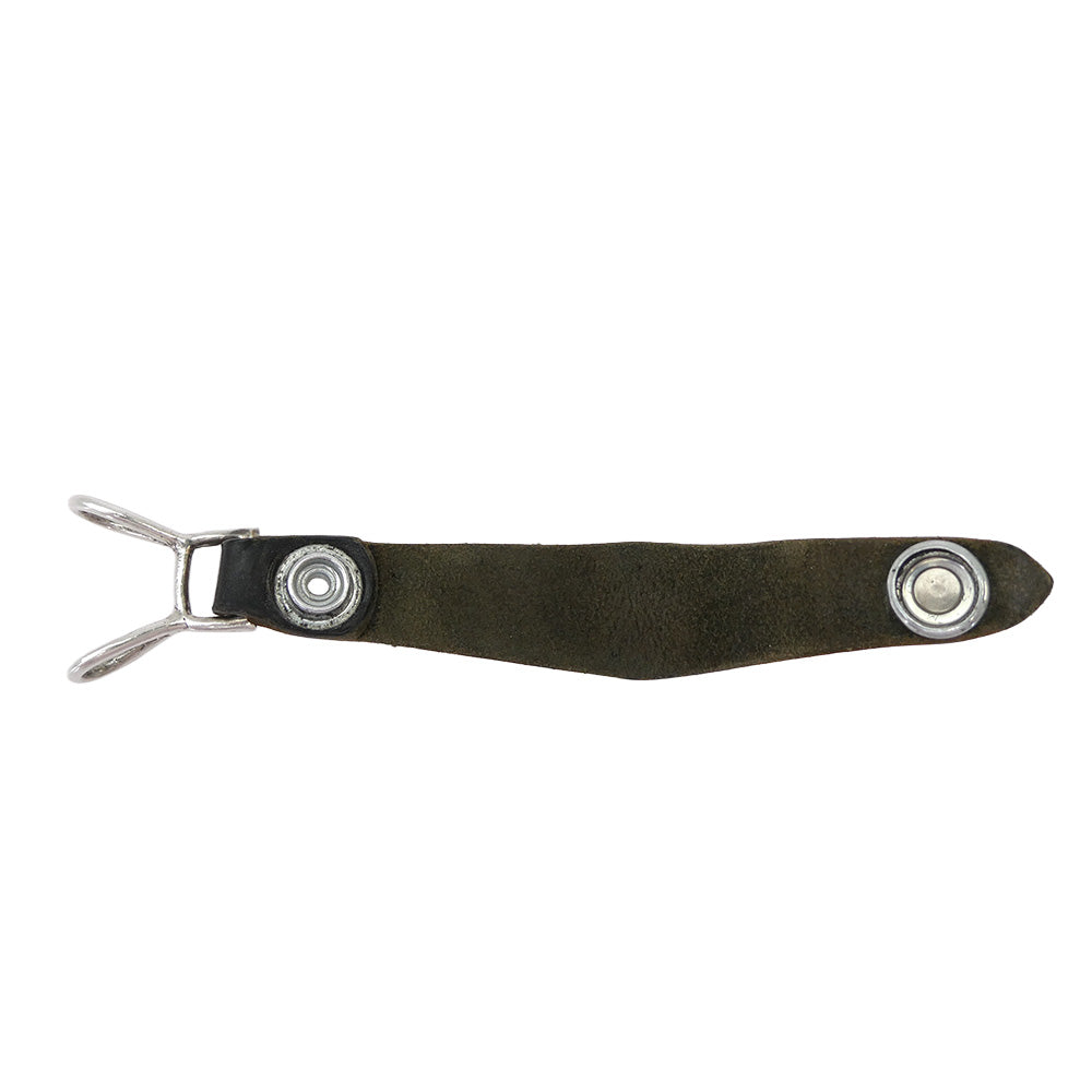 CHROME HEARTS クロムハーツ(原本無) BELT LOOP クロスボールボタン レザー ベルトループ ブラック系 シルバー系【中古】