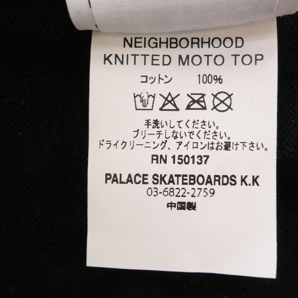 NEIGHBORHOOD ネイバーフッド PALACE パレス 25AW × PALACE KNITTED MOTO TOP パレス ニット モト トップ モトニット セーター ブラック系 オフホワイト系 イエロー系 XL【中古】