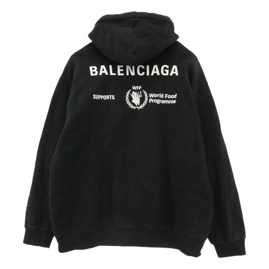 BALENCIAGA バレンシアガ 20AW 600583 THV63 WFP プリント プルオーバー パーカー フーディー ブラック系 M【中古】