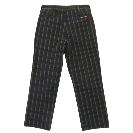 Supreme シュプリーム 23SS Work Pant navy plaid プレイドチェック ワークパンツ ネイビー系 ブラウン系 32【極上美品】【中古】