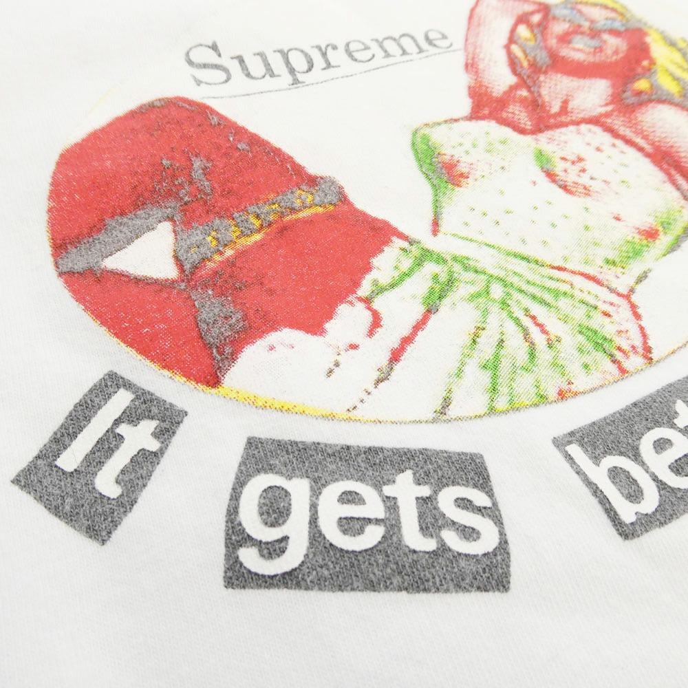 Supreme シュプリーム 19SS It Gets Better Every Time Tee イット ゲッツ ベター エブリー タイム 半袖 カットソー Tシャツ ホワイト系 マルチカラー系 L【中古】