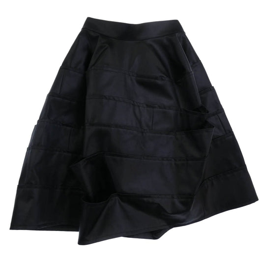 tao COMME des GARCONS タオ コムデギャルソン 25AW TP-S002-051 Vinyl Tiered Skirt フェイクレザー スカート ブラック系 M【極上美品】【中古】