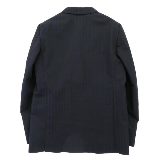 COMME des GARCONS HOMME DEUX コムデギャルソンオムドゥ 25AW DP-J027-051 Polyester Herringbone Stripe エステルヘリンボーンストライプ シングル テーラードジャケット ブラック系 ブルー系 L【極上美品】【中古】