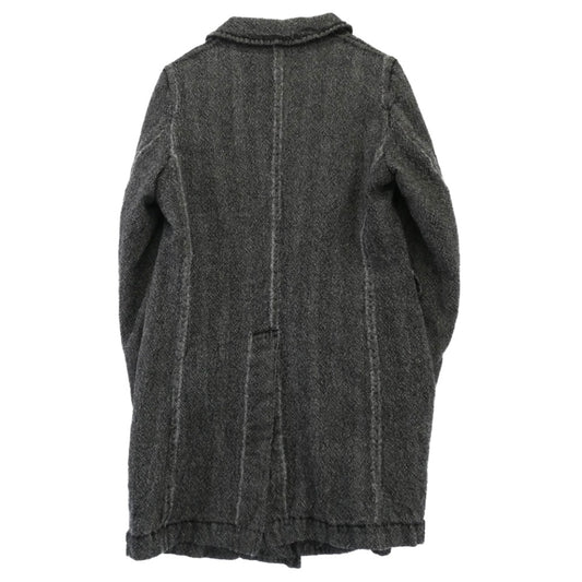 COMME des GARCONS HOMME DEUX コムデギャルソンオムドゥ 25AW DP-C001-051 製品加工 ウールサージ チェスターコート グレー系 S【極上美品】【中古】