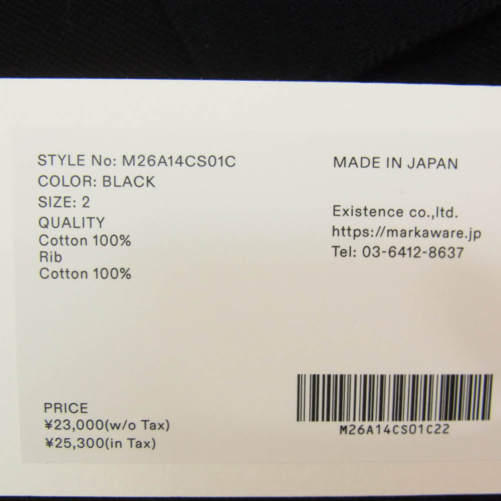 marka マーカ 26SS M26A14CS01C SHIRT CARDIGAN 長袖 シャツ カーディガン ブラック系 2【極上美品】【中古】