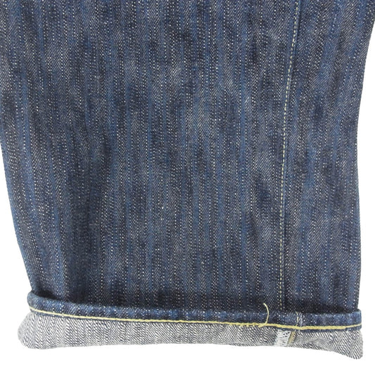 ONI DENIM 鬼デニム ONI200-鬼KASE ONIKASE Wide Straight 16oz 正藍枷染め風 天然藍 ロープデニム ワイドストレート デニム パンツ ジーンズ インディゴブルー系 W32【極上美品】【中古】