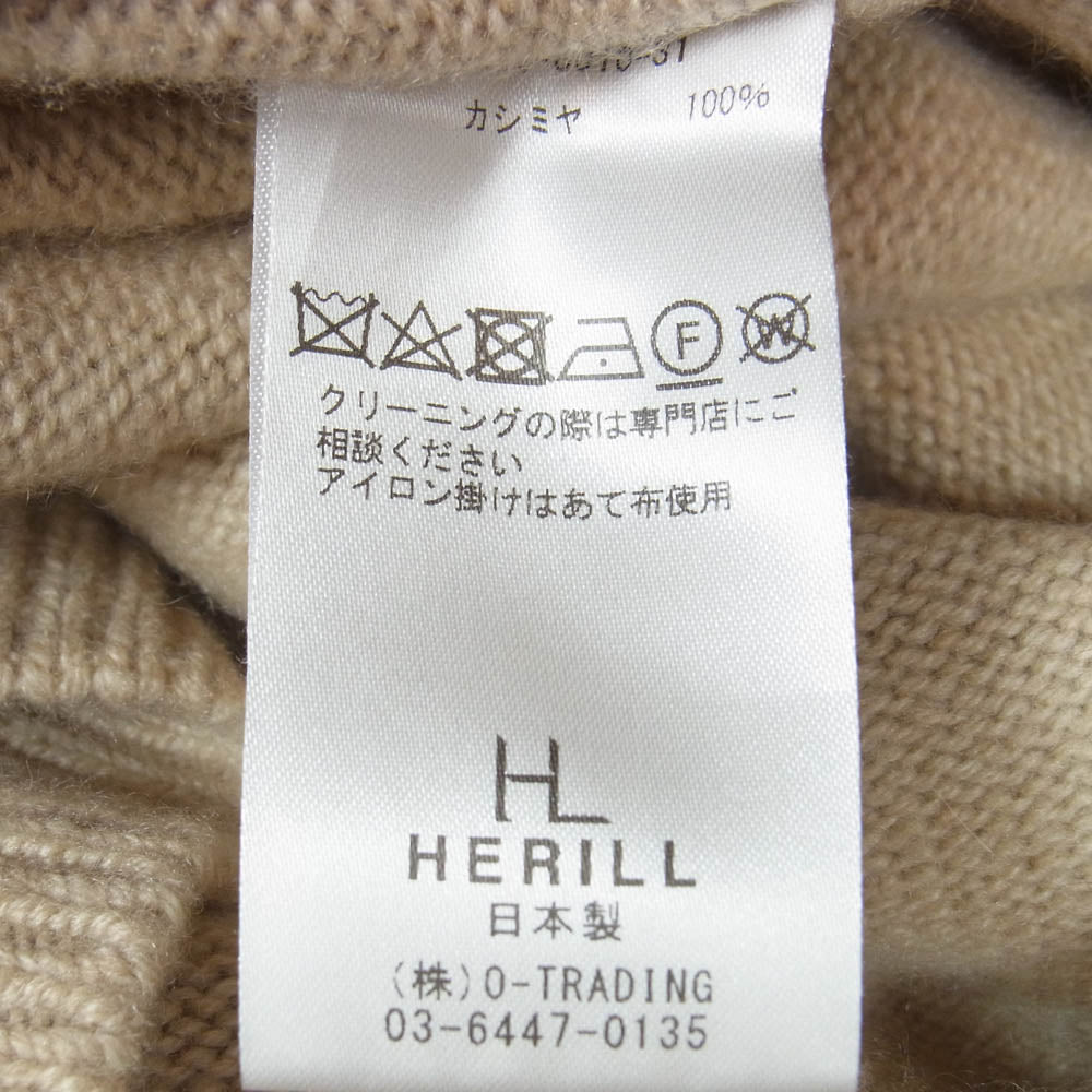 ヘリル 19-070-8010-31 CASHMERE GOLDENCASH CREW カシミヤ ゴールデンキャッシュ クルーネック カシミア ニット ベージュ系 2【中古】