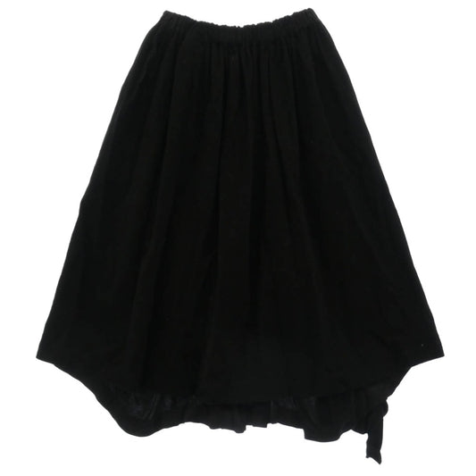 tao COMME des GARCONS タオ コムデギャルソン 25AW TP-S014 製品染め リボンデザイン ギャザー スカート ブラック系 サイズ不明【中古】