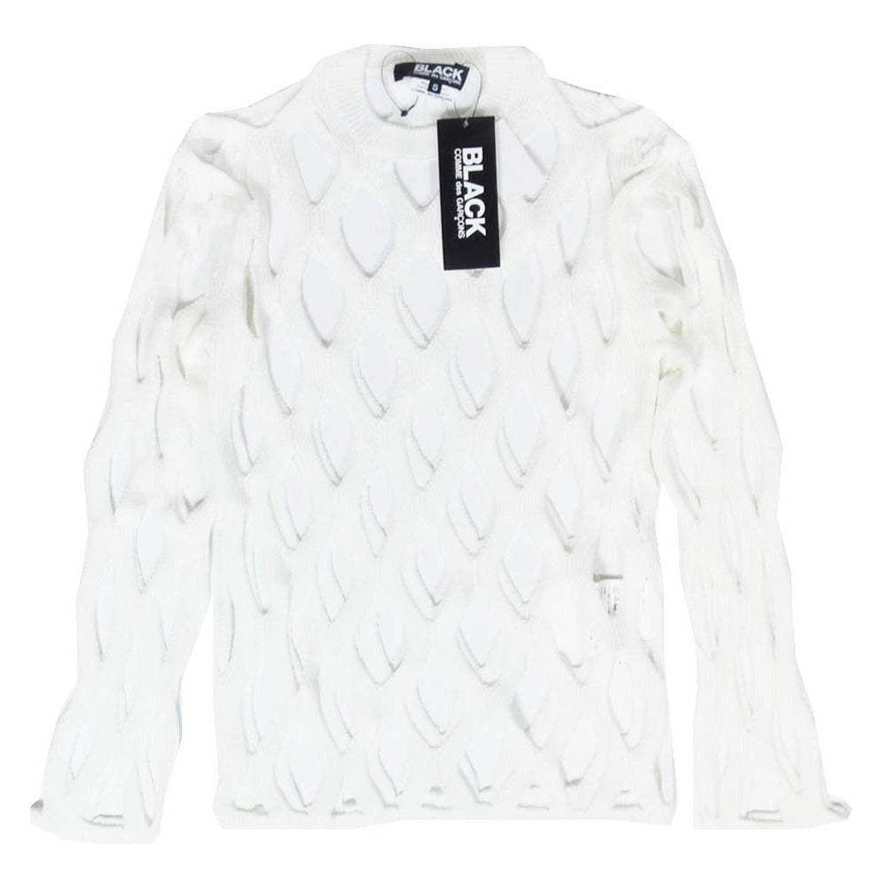 BLACK COMME des GARCONS ブラックコムデギャルソン 1M-N007-052 Mesh Sweatshirt メッシュ スウェットシャツ ホワイト系 S【極上美品】【中古】 BLACK COMME des GARCONS ブラックコムデギャルソン 1M-N007-052 Mesh