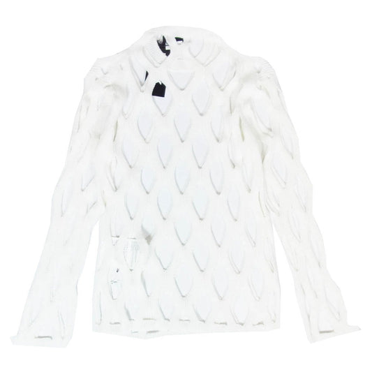 BLACK COMME des GARCONS ブラックコムデギャルソン 1M-N007-052 Mesh Sweatshirt メッシュ スウェットシャツ ホワイト系 S【極上美品】【中古】