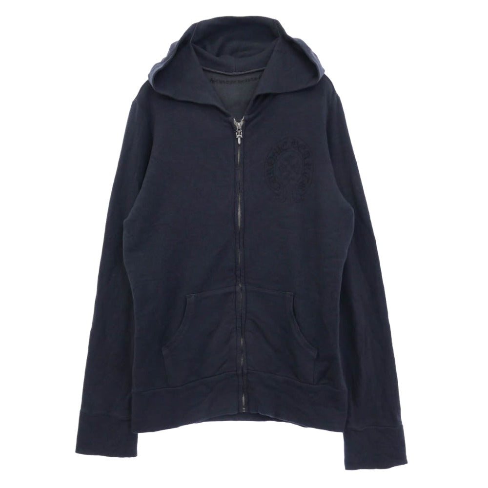 ☆確実正規品☆クロムハーツ　ブラック フルジップ フーディ CHROME HEARTS クロムハーツ（原本無） 星条旗バックプリント ホース