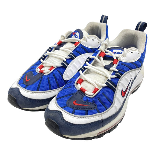 NIKE ナイキ 2018年製 640744-100 Air Max 98 University Red Obsidian エアマックス98 ユニバーシティ レッド オブジディアン ローカット スニーカー ホワイト系 ブルー系 27cm【中古】