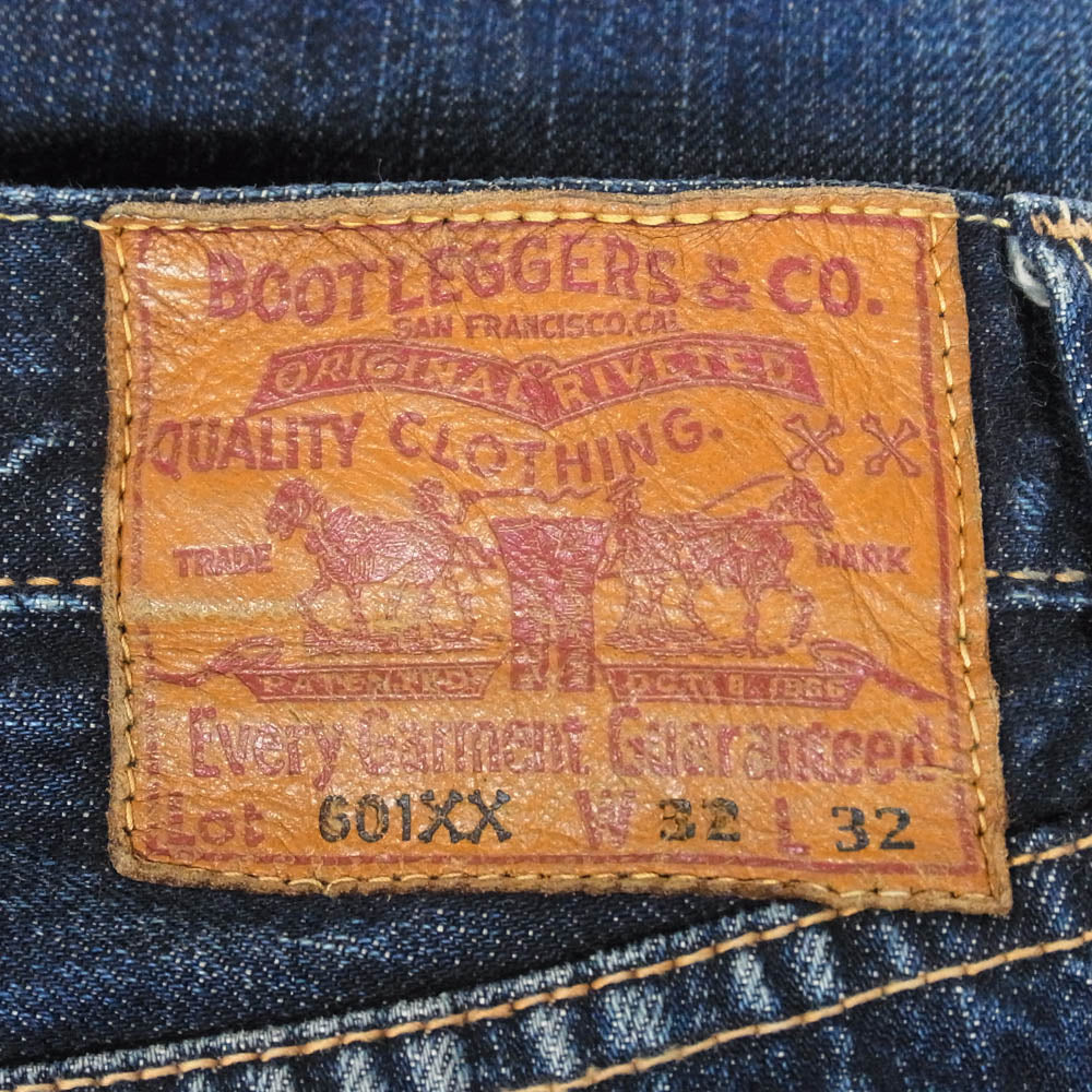 ブートレガーズ 601xx 赤耳 ボタンフライ デニム パンツ インディゴブルー系 32【中古】
