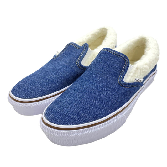VANS バンズ V98CF ボア付き デニム スリッポン ローカット スニーカー インディゴブルー系 ホワイト系 25cm【新古品】【未使用】【中古】