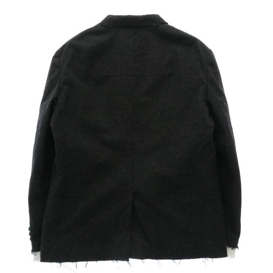 COMME des GARCONS HOMME コムデギャルソンオム 25AW HP-J017 ウールエステル ヘリンボーン ジャケット ダークグレー系 ホワイト系 XL【中古】