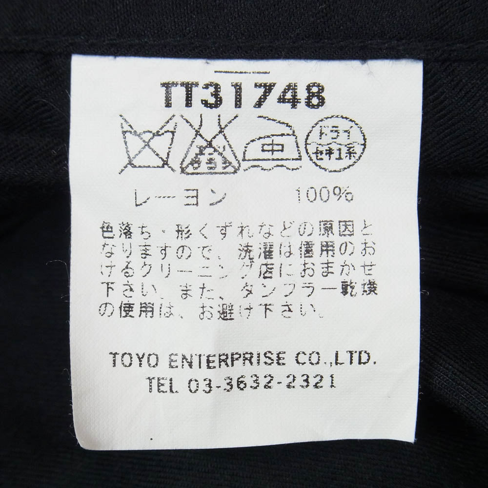 TAILOR TOYO TT31748 レーヨン 鷲 刺繍 スカシャツ 半袖シャツ ブラック系 L【中古】