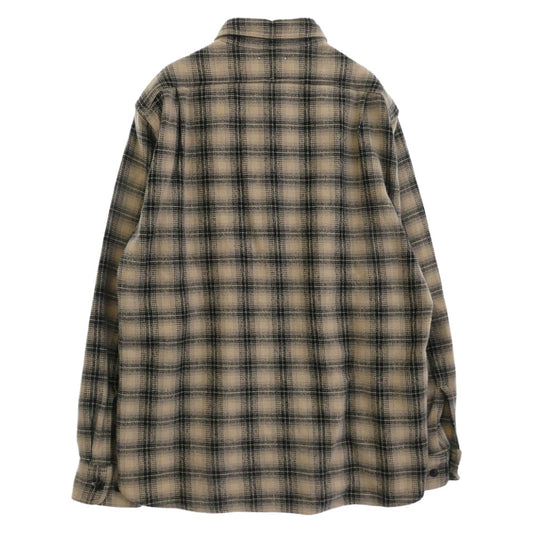 MINEDENIM マインデニム 22AW 2209-5003-07-022 V.Check Flannel Work SH チェック フランネル 長袖 ワーク シャツ ベージュ系 ブラック系 2【美品】【中古】
