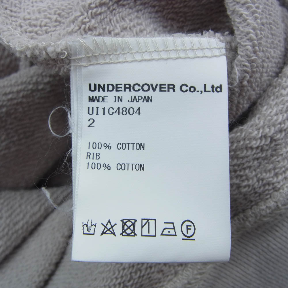 UNDERCOVER アンダーカバー UI1C4804 undercoverism アンダーカバーイズム 袖ハギ 加工 クルーネック 長袖 スウェット グレー系 2【中古】
